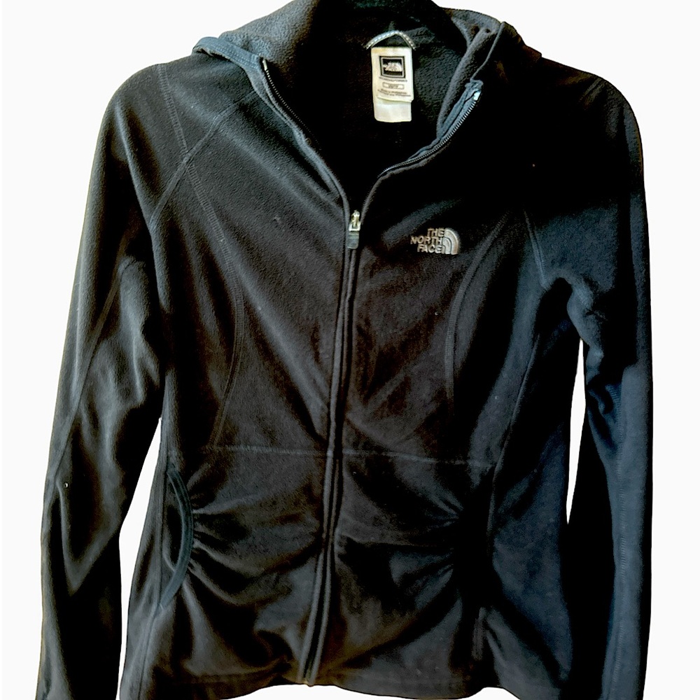 North Face lightweight fleece zip up hooded jacket